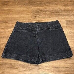 The Limited 917 Stretch Denim Shorts Dark Blue Hook Zip Size 4